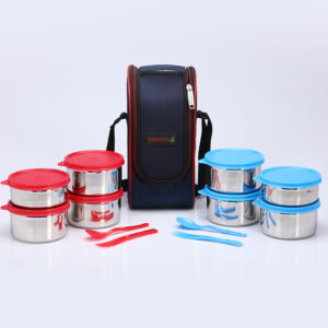 Varmora SS | Stainless Steel Lunch Box Set | 4 Containers | Insulated Lunch Bag Included | Airtight & Leak-Proof | FDA Approved & BPA-Free