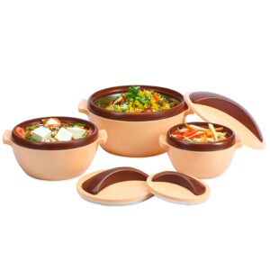 Varmora Milano | Insulated Casserole Set | Inner Stainless Steel & PUF Exterior | BPA Free & Food Grade Plastic