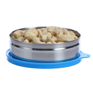 Varmora Easy Steel Container With Plastic Lid | FDA Approved BPA-Free | Airtight Stainless Steel Bowl | 100% Rust-Free | 300 ML