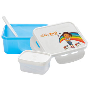 Varmora Tiny | Small Tiffin Box | Cartoon Print | BPA-Free | Microwave Safe | Food Grade Plastic
