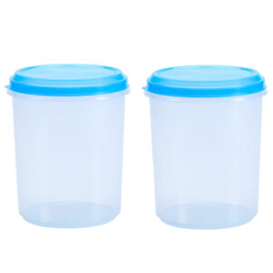 Varmora Glory | Transparent Plastic Dabba For Kitchen – 2 KG | Set of 2 | BPA-Free | Food-Grade Material | Air-Tight Lid