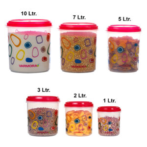 Varmora Mega Glory | Large Plastic Storage Containers With Airtight Lid | Set of 6 | 100% Food-Grade Plastic |FDA Approved & BPA-Free