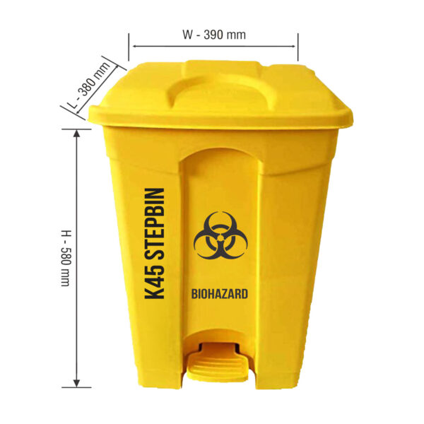 K45 STEP DUSTBIN (Bio Medical / General / Food Waste Bin) l 45 LITRES