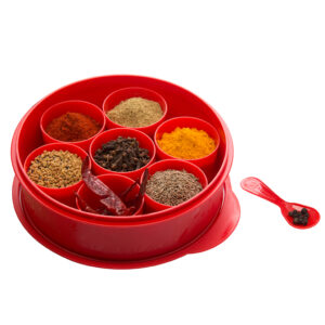 Varmora Masala Box | FDA Approved BPA-Free | Seven Removable Cups | Hygienic 100% Food-Grade Material | 1600 ML
