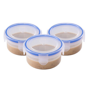 Varmora Clamp It | Transparent Round Plastic Container | Set of 3 – 230 ML. | Air-Tight Lid | Stackable & BPA Free | Food-Grade Material