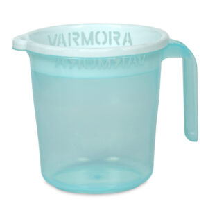 Varmora Deluxe | Plastic Mug For Bathroom | Sizes: 1 Ltrs. | Attractive Designs | Unbreakable Plastic | BPA Free | SET OF 6