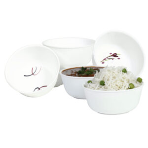 Varmora Nova Plastic Bowl | Set of 6 | BPA Free Food Grade Material | Microwave-Safe, Dishwasher-Friendly | Elegant Design