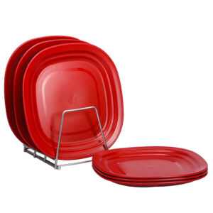 Varmora Plastic Dinner Plate | Set of 6 | FDA Approved & BPA-Free | 100% Food-Grade Material | Microwave-Safe | Dishwasher Friendly