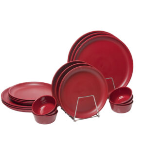 Varmora Plastic Dinner Set | Set of 18 | Includes Plastic Dinner Plates & Bowls | Microwave-Safe, Dishwasher-Friendly | BPA Free