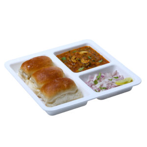 Varmora Plastic Partition Plate With 3 Compartments | Ideal For Canteens, Hospitals & Midday lunch platters |100% Food-Grade BPA Free Material | Microwave-Safe, Dishwasher-Friendly | Set of 1