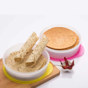 Varmora Snacks Keeper | Round Plastic Container | BPA-Free | Air-Tight Seal | Food-Grade Material | 1600 ML | Set Of 2