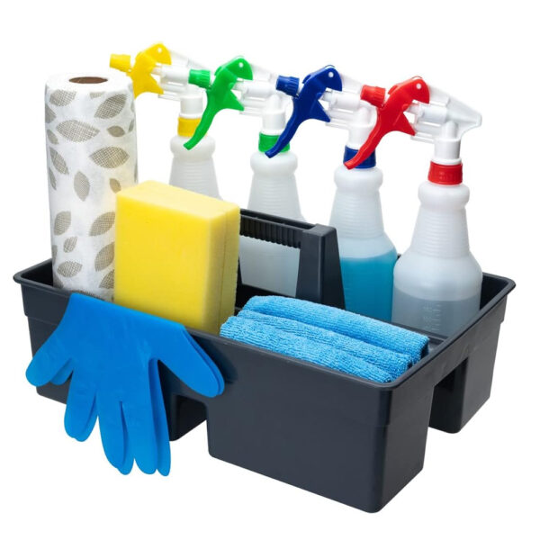 Cleaning Caddy Black With Triple Compartment