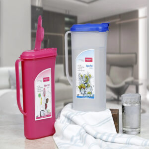Varmora Aqua Pot | Plastic Jugs for Water | Blue & Pink | BPA Free Food Grade Plastic | Leak Proof Design | Ideal for Serving Water, Juices & Shakes
