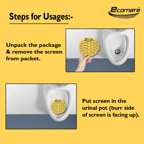 ECOMATE PREMIUM URINAL SCREEN MANGO (YELLOW) PACK OF 2