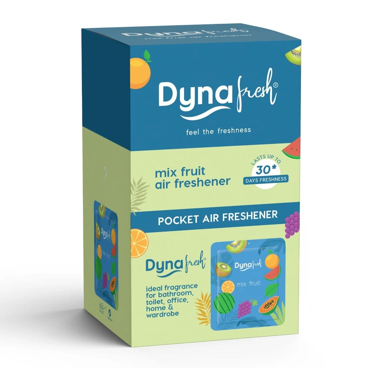 dyna-fresh-air-freshener-pocket-feel-the-freshness-mix-fruit-fragrance-pack-of-10-front.webp Dyna Fresh Air Freshener Pocket Feel The Freshness Mix Fruit Fragrance (Pack Of 10) - Image 1