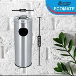 Ecomate Steel Ash Bin 10 Inch x 24 Inch - Image 2