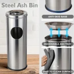 Ecomate Steel Ash Bin 12 Inch x 24 Inch - Image 3