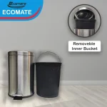 Ecomate Steel Pedal Dustbin 11Ltr - Image 5