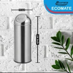 Ecomate Steel Push Bin 10 Inch x 24 Inch - Image 2