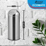 Ecomate Steel Push Bin 12 Inch x 28 Inch - Image 2