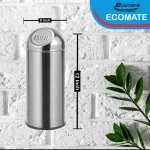 Ecomate Steel Push Bin 8 Inch x 12 Inch - Image 2