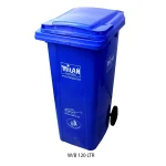 Milan Garbage Waste Trolley Bin Blue 120 Litre