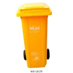 Milan Garbage Waste Trolley Bin Yellow 120 Litre
