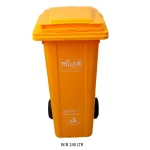 Milan Garbage Waste Trolley Bin Yellow 240 Litre