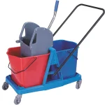 Ecomate Double Bucket Wringer Mopping Trolley Red & Blue 46 Litre